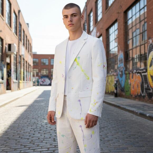 Paint Splatter & Pentagram 2-piece Set Kids Size 12 Years Halloween Costume - Picture 1 of 9